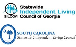 Logos for the Statewide Independent Living Councils for Georgia and South Carolina