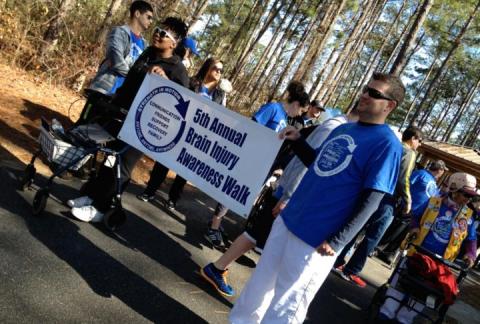 Walkers participating in annual brain injury walk in Augusta Georgia