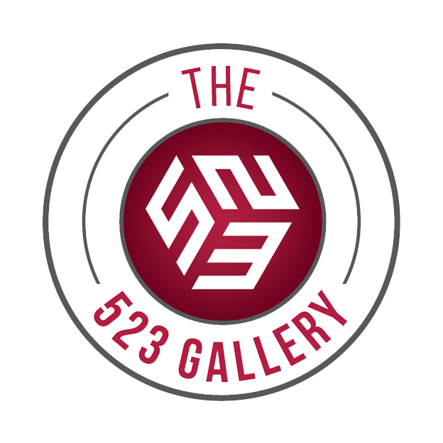 The 523 Gallery Logo in red and grey