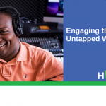 Engaging the untapped workforce image with a man with a disability in a radio studio with headphones on looking at the camera.