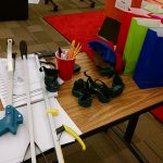 Different activity stations highlighted different disabilities and different technology that can be used to assist them. This station highlights visual impairments and how to work with different tools to accomplish a task.